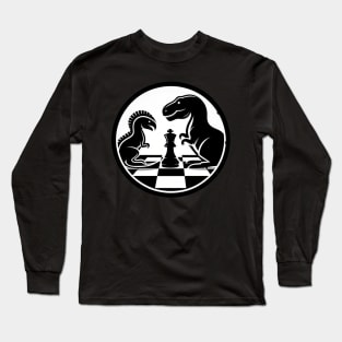 Dinosaur Chess Faceoff Long Sleeve T-Shirt